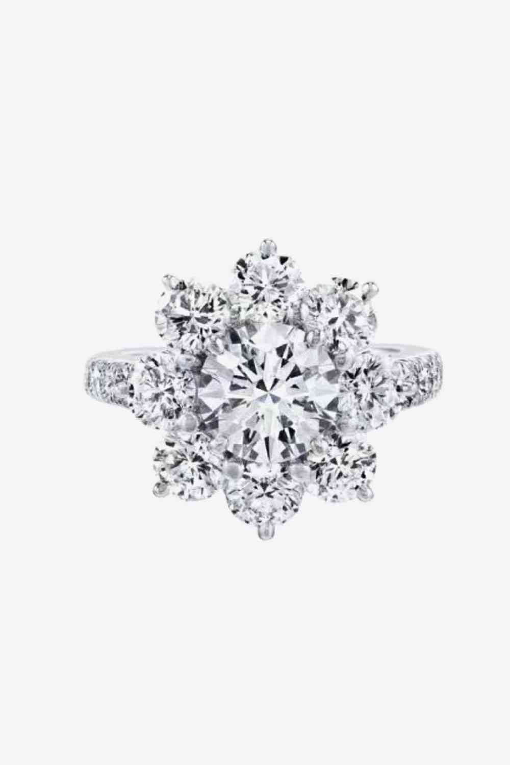 1 Carat Moissanite Flower Ring - Ladyez