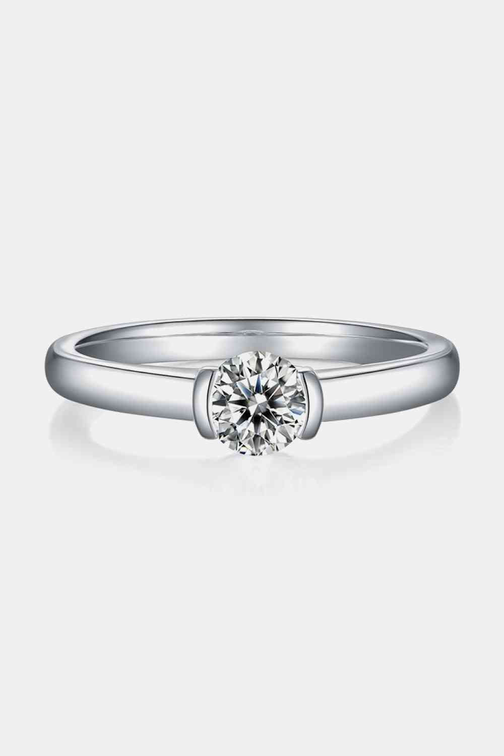 Moissanite 925 Sterling Silver Solitaire Ring - Ladyez