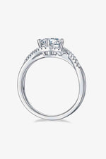 Adored 1 Carat Moissanite 925 Sterling Silver Crisscross Ring - Ladyez