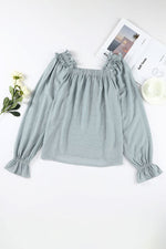 Frill Trim Flounce Sleeve Blouse - Ladyez