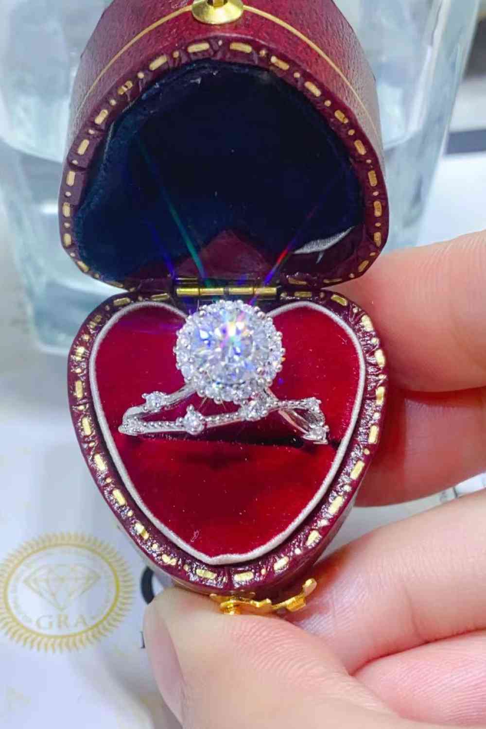 1 Carat Moissanite Platinum-Plated Ring - Ladyez