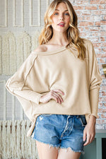Reborn J Exposed Seam Lantern Sleeve Top - Ladyez