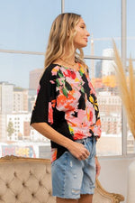 Sew In Love Full Size Floral Round Neck Short Sleeve T-Shirt - Ladyez