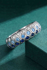 925 Sterling Silver Triple Row Zircon Ring - Ladyez