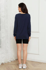 Basic Bae Full Size V-Neck Long Sleeve Top - Ladyez