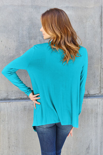 Basic Bae Full Size Open Front Long Sleeve Cardigan - Ladyez