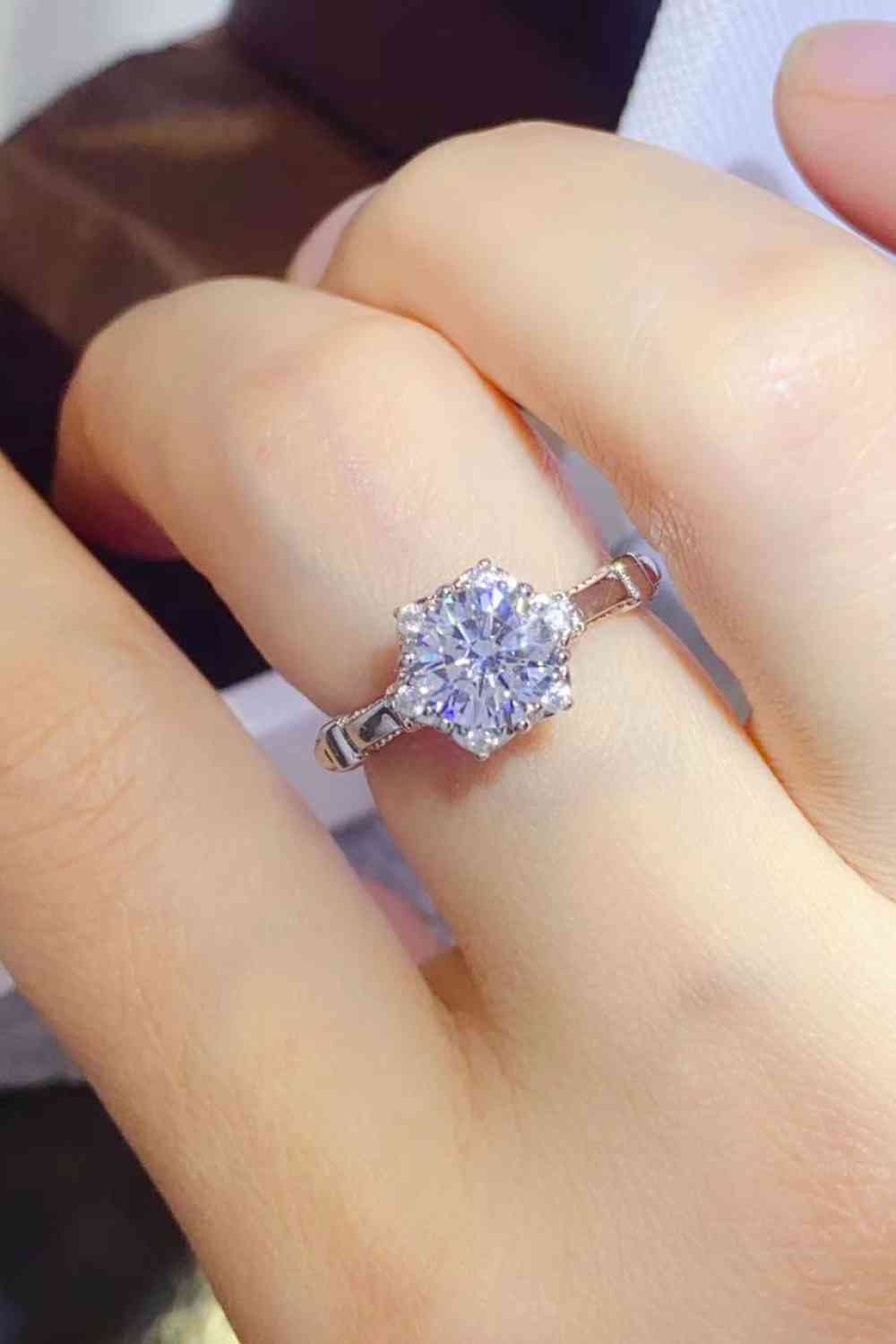1 Carat Moissanite 925 Sterling Silver Ring - Ladyez