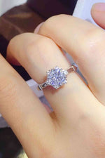 1 Carat Moissanite 925 Sterling Silver Ring - Ladyez