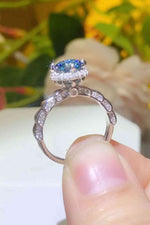 925 Sterling Silver 1 Carat Moissanite Cluster Ring - Ladyez