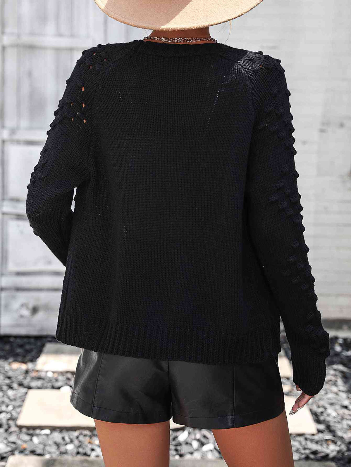 Open Front Long Sleeve Cardigan - Ladyez
