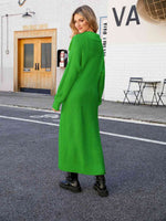 Full Size Collared Open Front Duster Cardigan - Ladyez