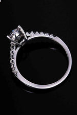 1 Carat Moissanite 925 Sterling Silver Side Stone Ring - Ladyez