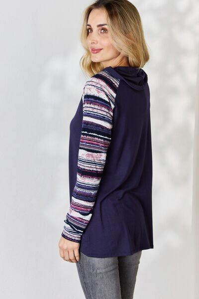 Celeste Full Size Buttoned Striped Long Sleeve Top - Ladyez