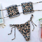 Frill Trim Ruched Bikini Set - Ladyez