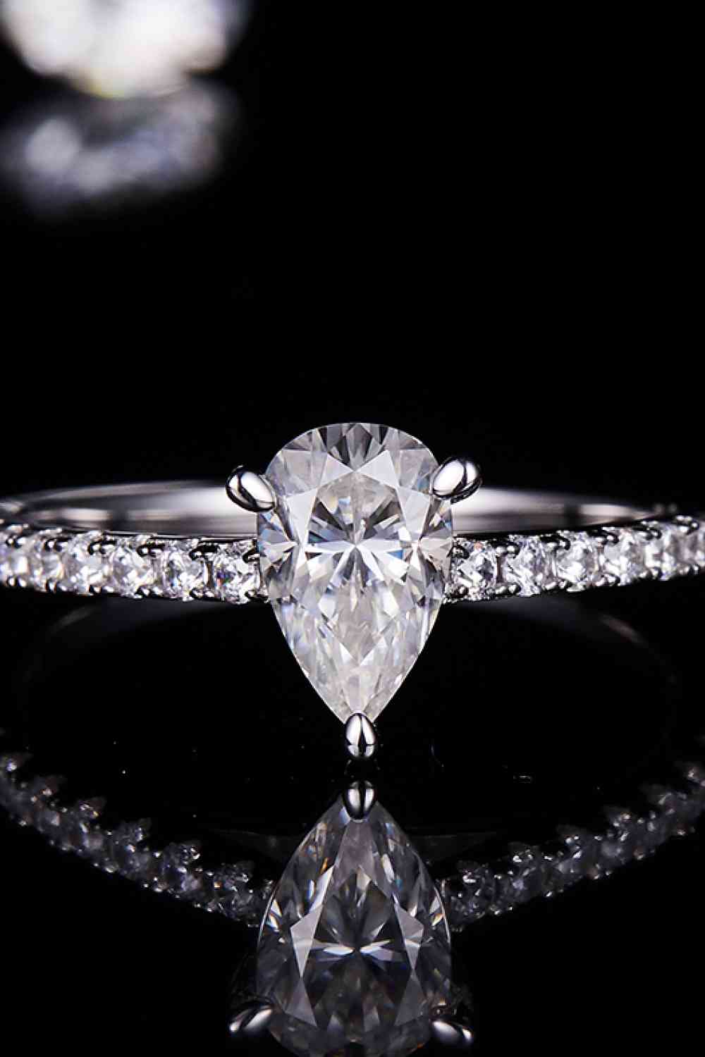 1 Carat Moissanite 925 Sterling Silver Side Stone Ring - Ladyez