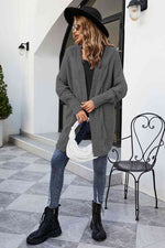Open Front Dolman Sleeve Cardigan - Ladyez