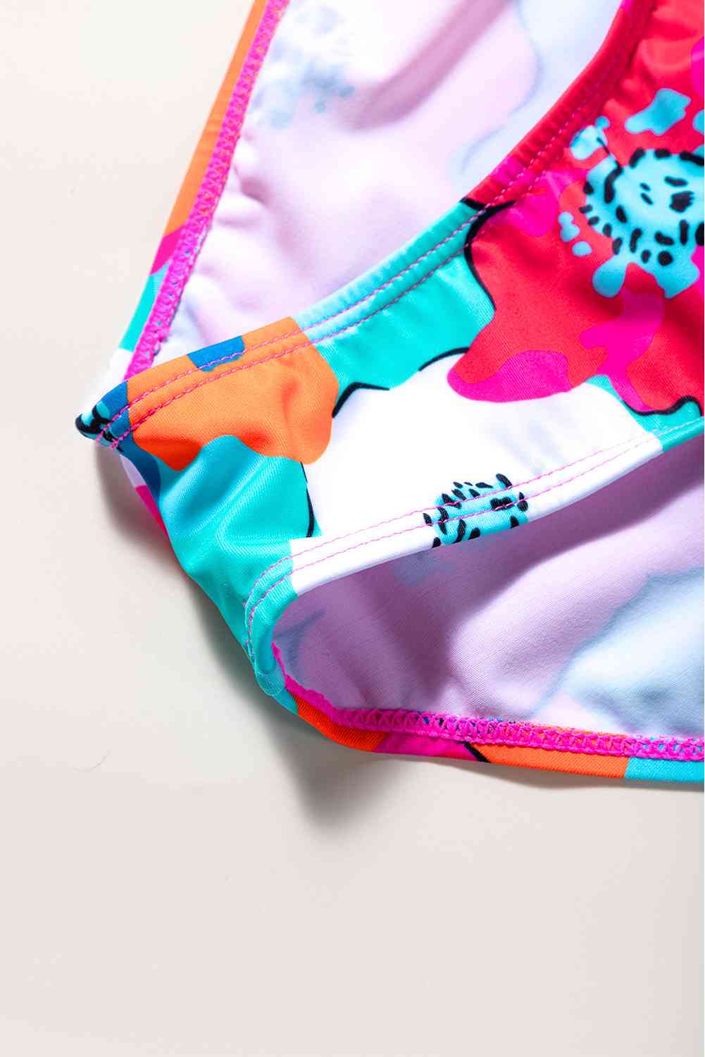 Cropped Swim Top and Floral Bottoms Set - Ladyez
