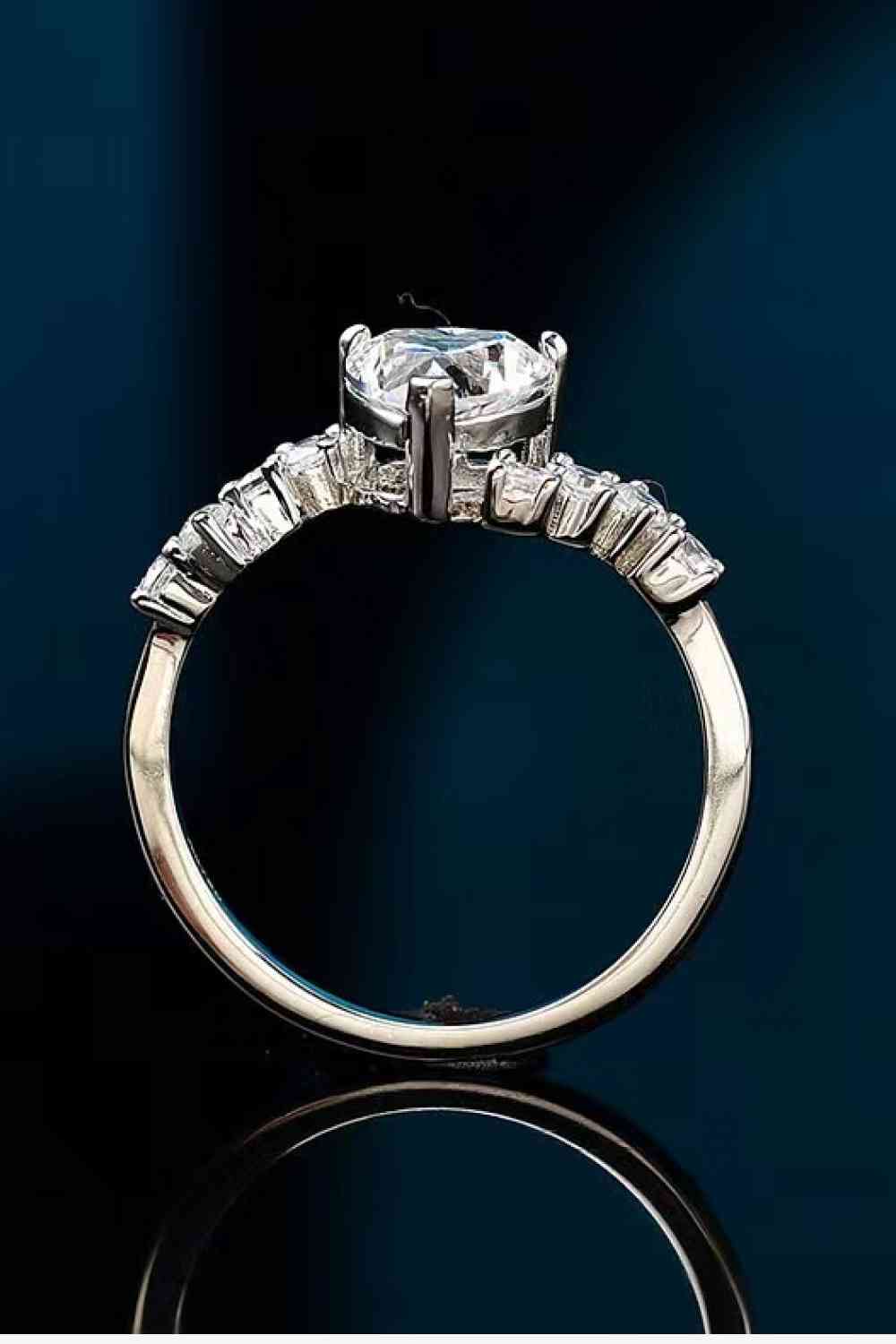 1 Carat Moissanite Heart 925 Sterling Silver Ring - Ladyez