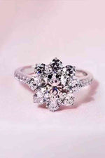 1 Carat Moissanite Flower Ring - Ladyez