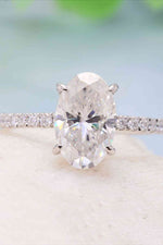 14K White Gold 2.5 Carat Moissanite 4-Prong Ring - Ladyez