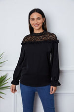 Leopard Frill Flounce Sleeve Blouse - Ladyez