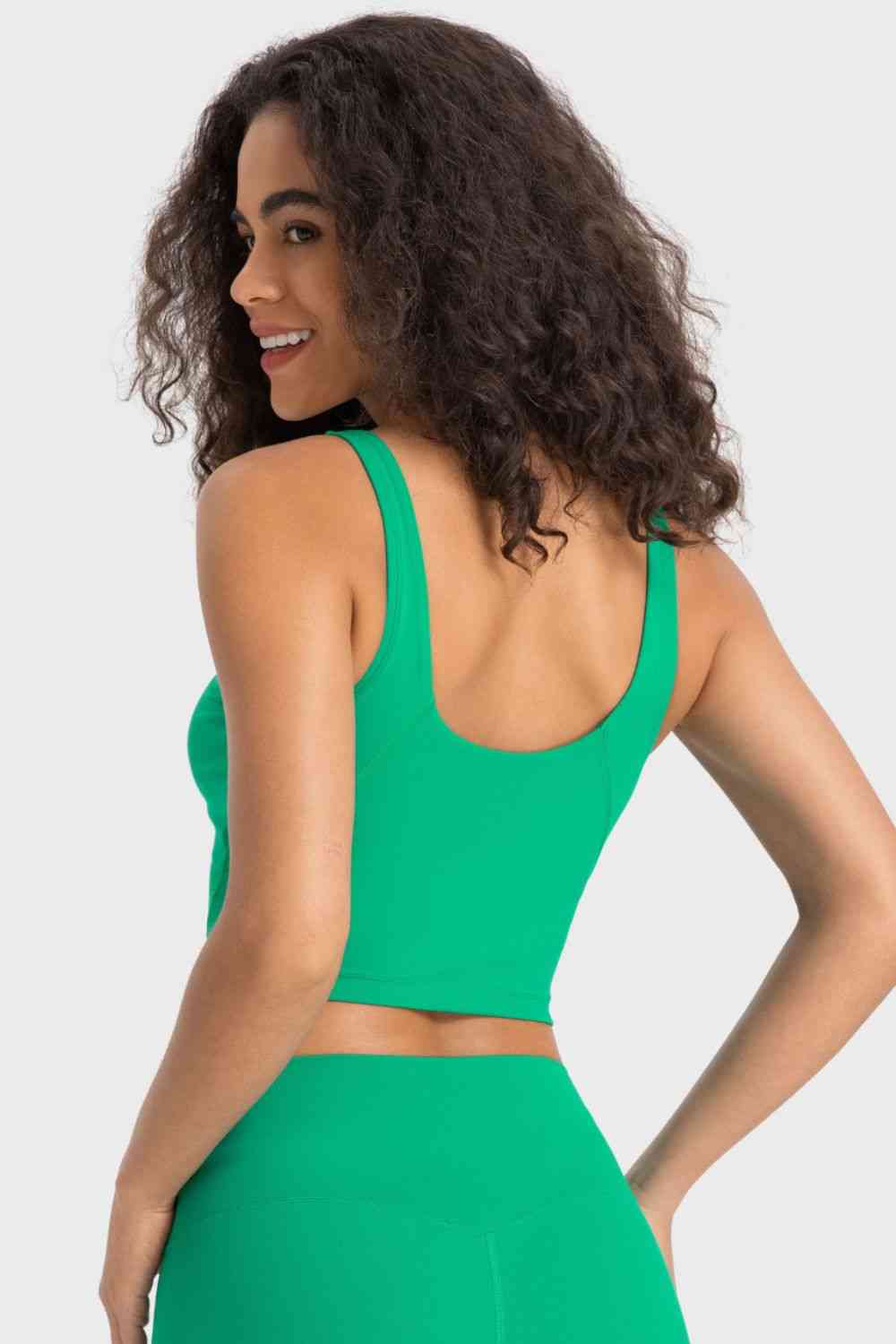 Deep V-Neck Crop Sports Bra - Ladyez