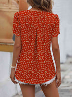 Ruche V-Neck Petal Sleeve Top - Ladyez