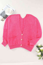 Button Down Cardigan with Pockets - Ladyez