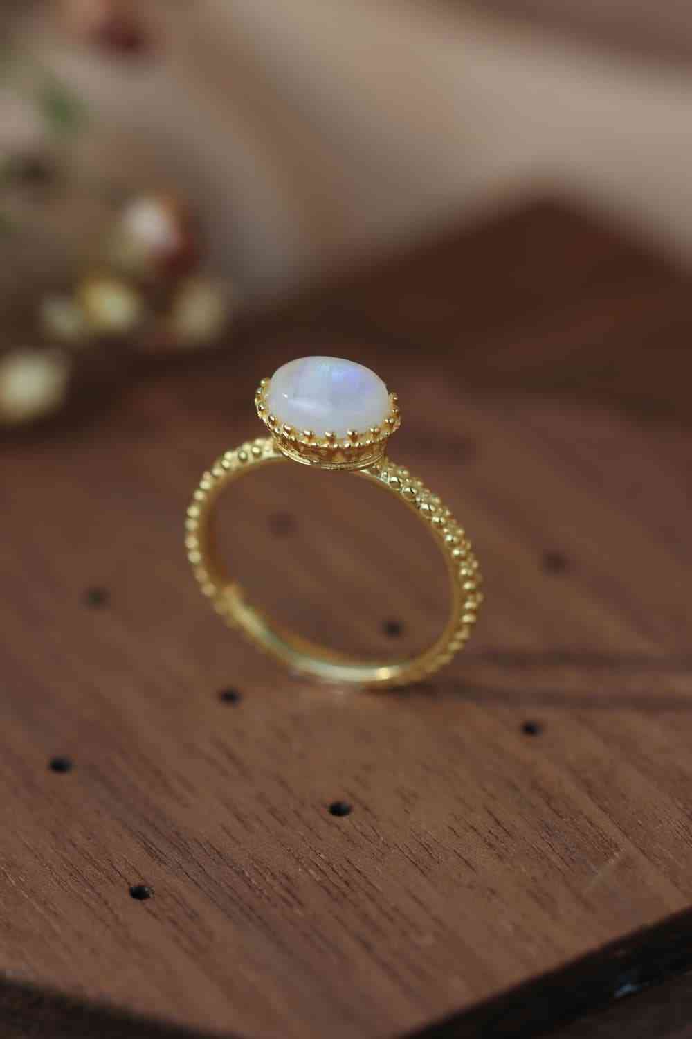 Moonstone 925 Sterling Silver Ring - Ladyez