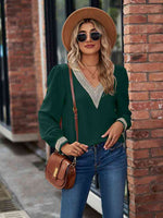 V-Neck Long Sleeve Blouse - Ladyez
