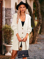 Dropped Shoulder Long Sleeve Cardigan - Ladyez
