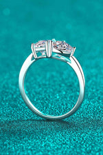 Rhodium-Plated 2 Carat Moissanite Ring - Ladyez