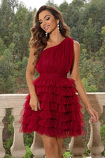 One-Shoulder Sleeveless Dress - Ladyez