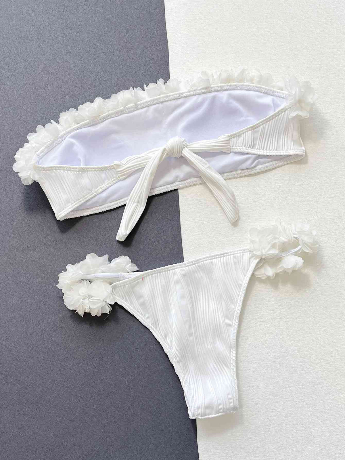 Applique Tie Back Two-Piece Bikini Set - Ladyez