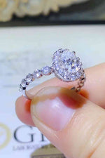 Adored 1 Carat Moissanite 925 Sterling Silver Halo Ring - Ladyez