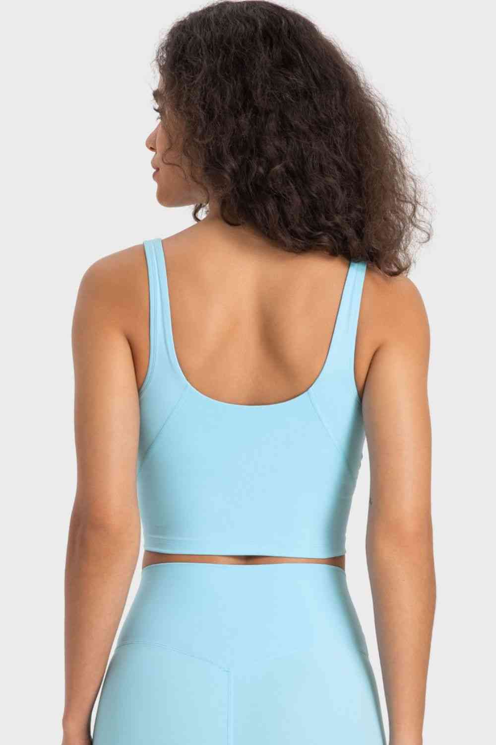 Deep V-Neck Crop Sports Bra - Ladyez