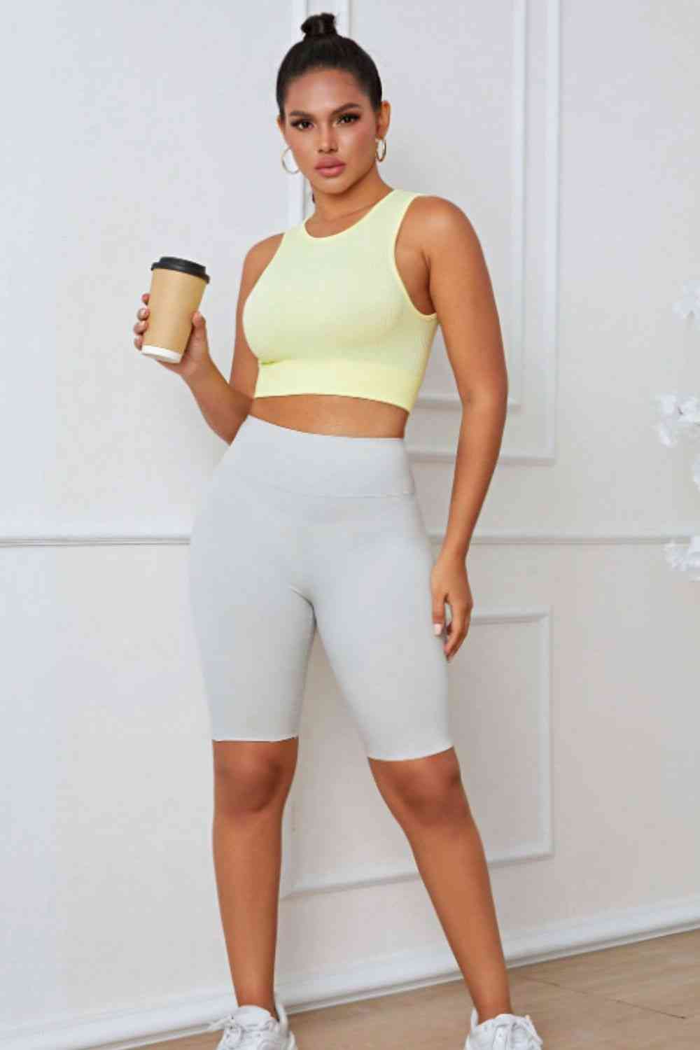Round Neck Long Active Bra - Ladyez