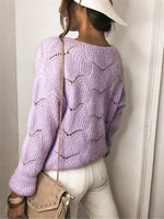 Openwork Button Up Long Sleeve Cardigan - Ladyez