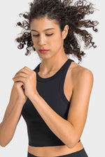 Racerback Cropped Sports Tank - Ladyez