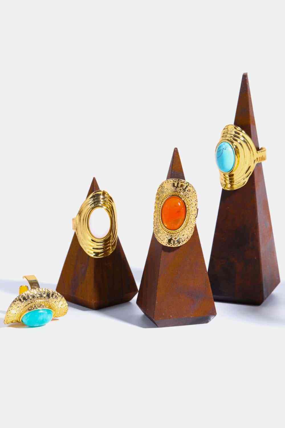 Natural Stone Copper Ring - Ladyez