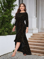 Plus Size Ruffle Hem High-Low Dress - Ladyez