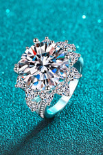 10 Carat Moissanite Flower-Shaped Ring - Ladyez