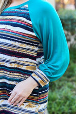 Celeste Design Full Size Striped Long Sleeve Top - Ladyez