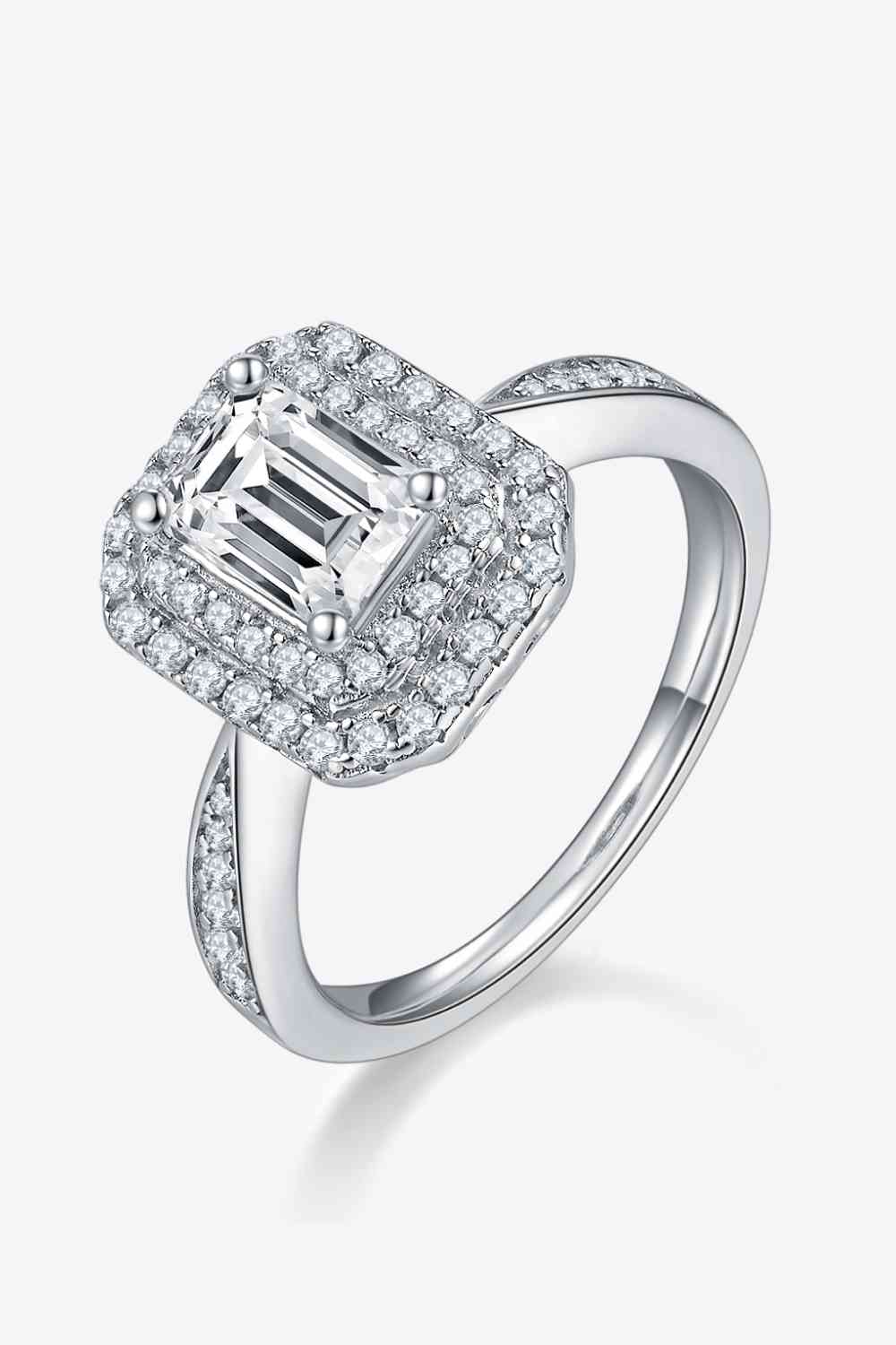 Adored 1 Carat Moissanite 925 Sterling Silver Side Stone Ring - Ladyez
