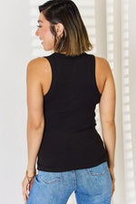 Zenana Ribbed Square Neck Racerback Tank - Ladyez