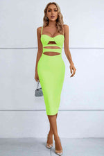 Cutout Spaghetti Strap Bodycon Dress - Ladyez
