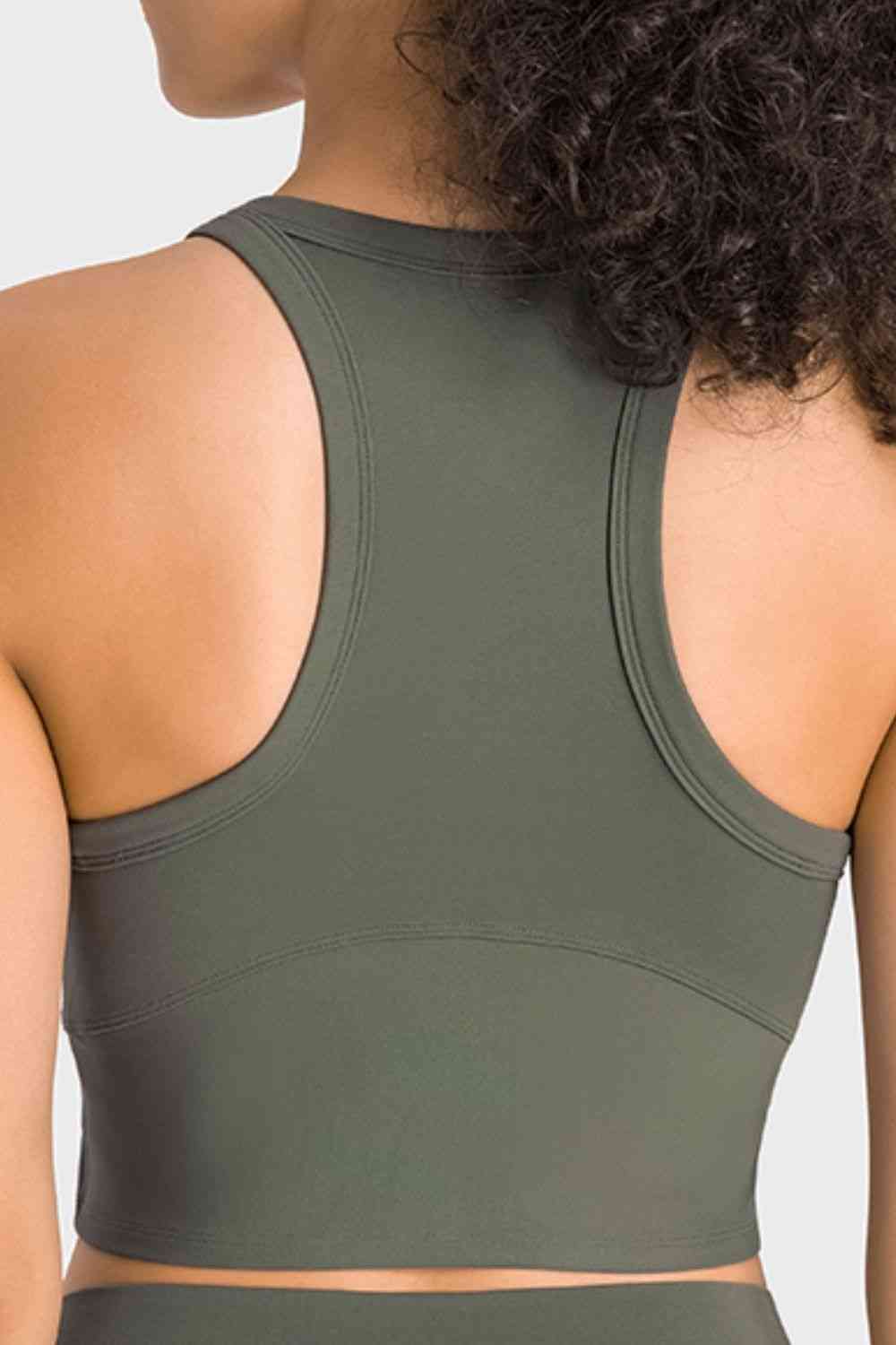 Racerback Cropped Sports Tank - Ladyez