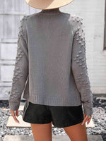 Open Front Long Sleeve Cardigan - Ladyez