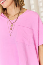 Zenana Texture Short Sleeve T-Shirt - Ladyez