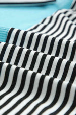 Striped Color Block Open Front Cardigan - Ladyez